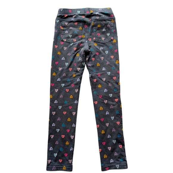 Cat & Jack Girls Cotton Heart Patterned Gray Joggers Leggings Pants Size 5T - Picture 4 of 6